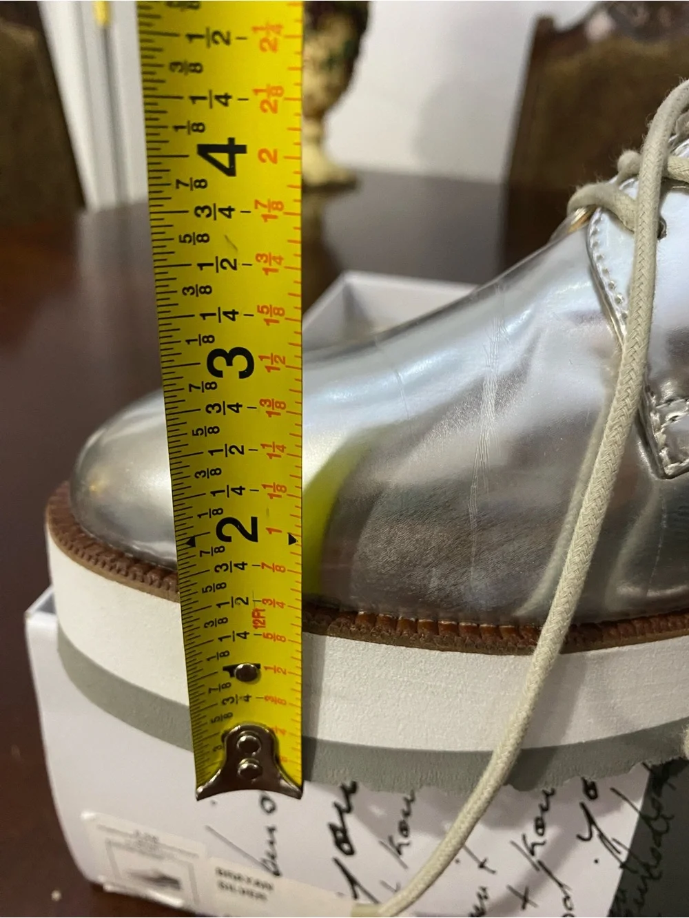 Kensie Silver Metallic Platform Oxford Shoes